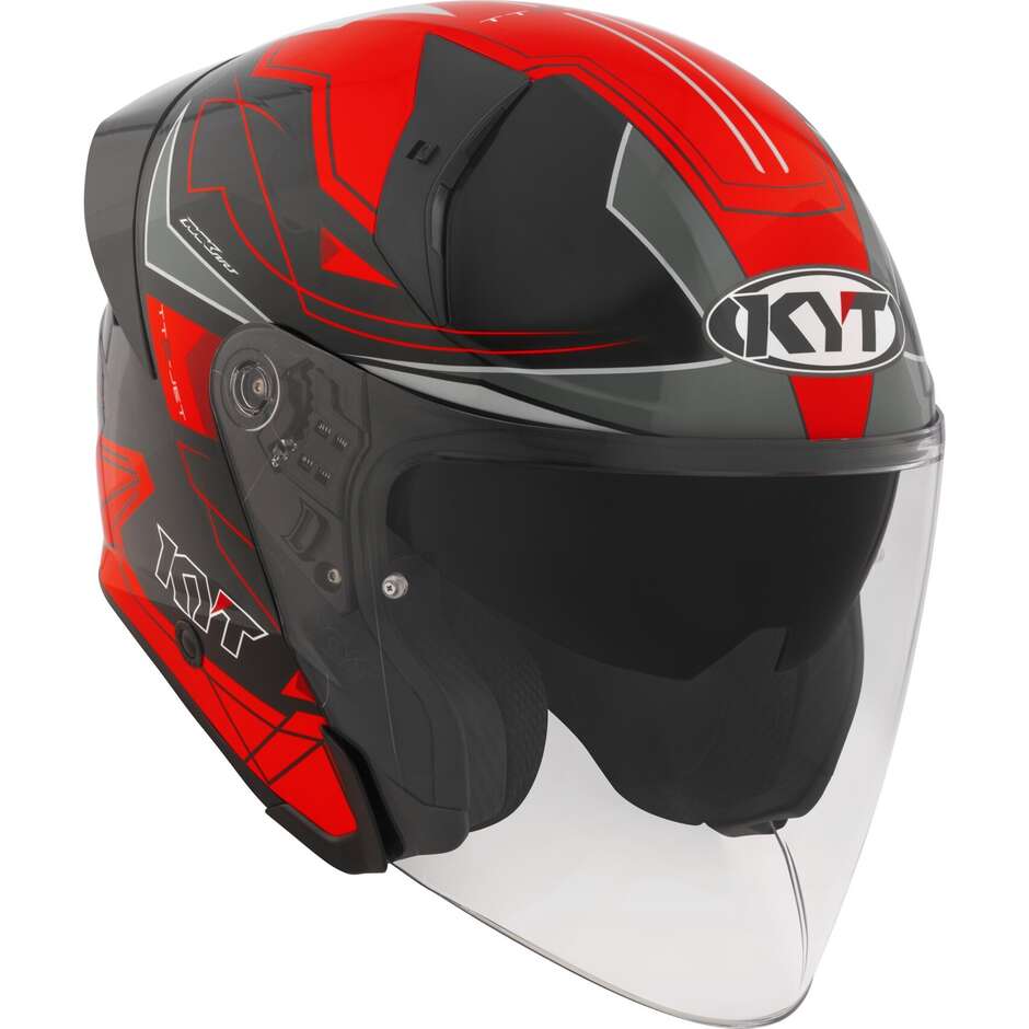 Kyt TTR-JET LED Jet Motorcycle Helmet Black/Red