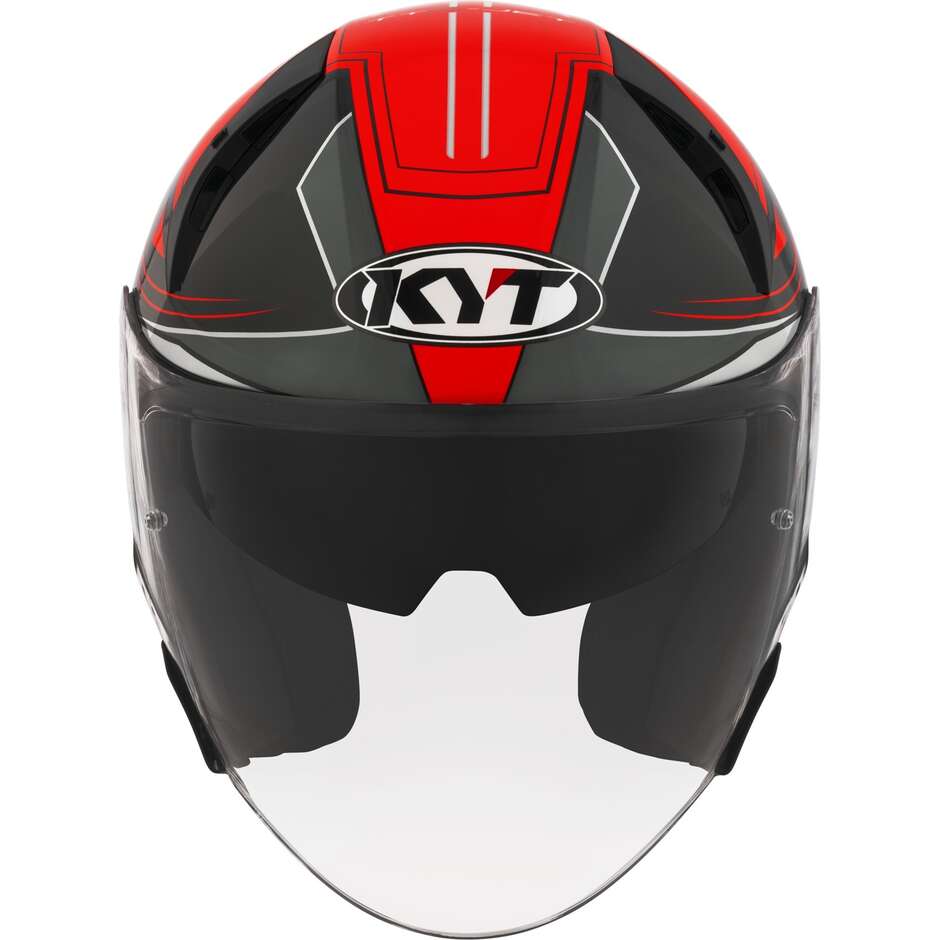 Kyt TTR-JET LED Jet Motorcycle Helmet Black/Red