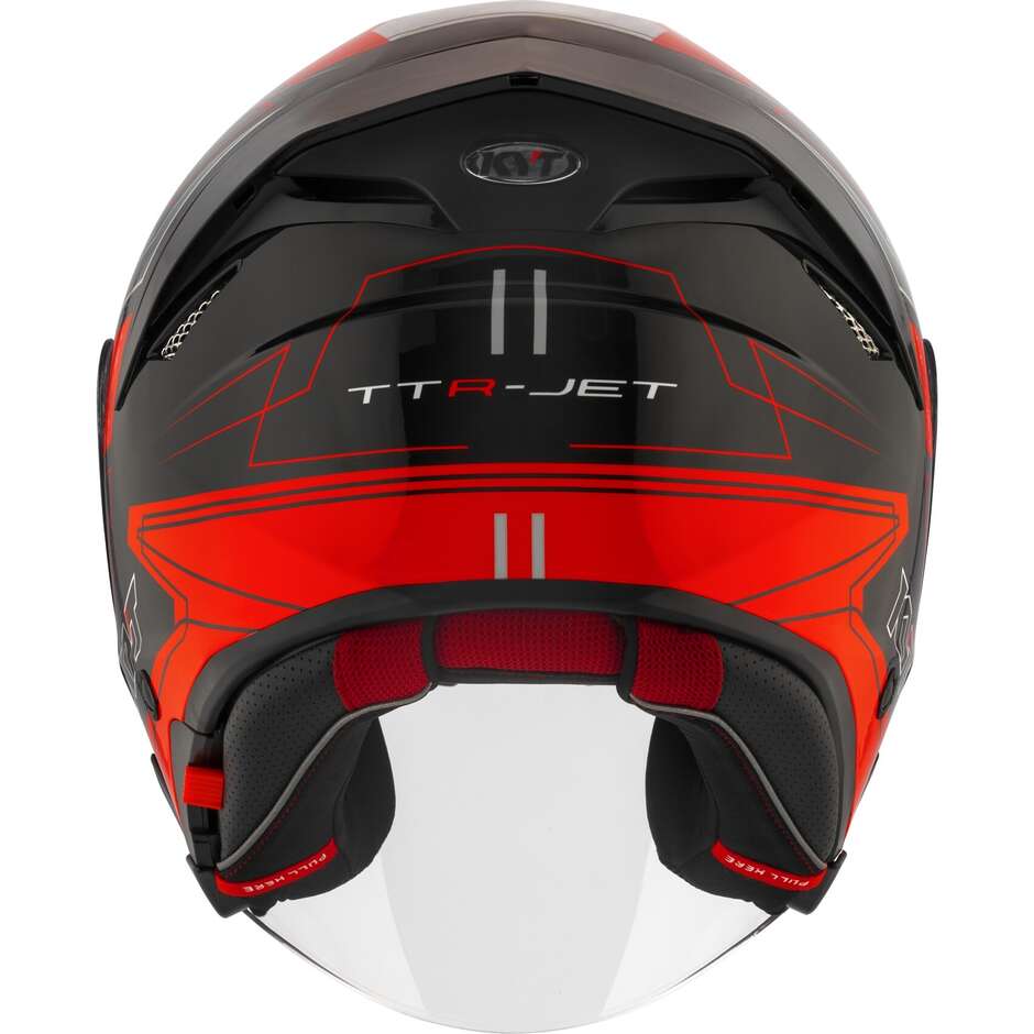 Kyt TTR-JET LED Jet Motorcycle Helmet Black/Red