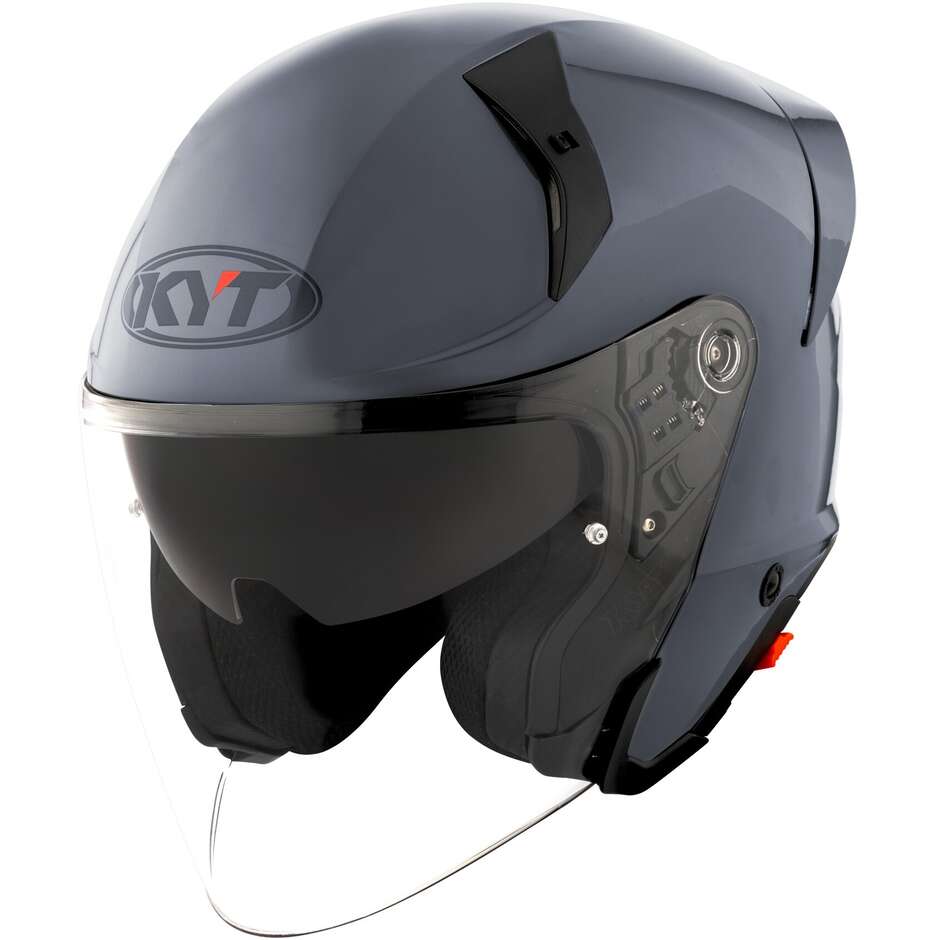 KYT TTR-JET PLAIN Jet Motorcycle Helmet Grey