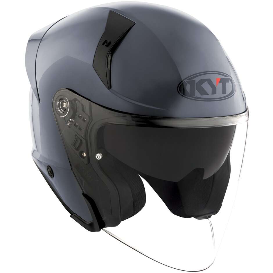 KYT TTR-JET PLAIN Jet Motorcycle Helmet Grey