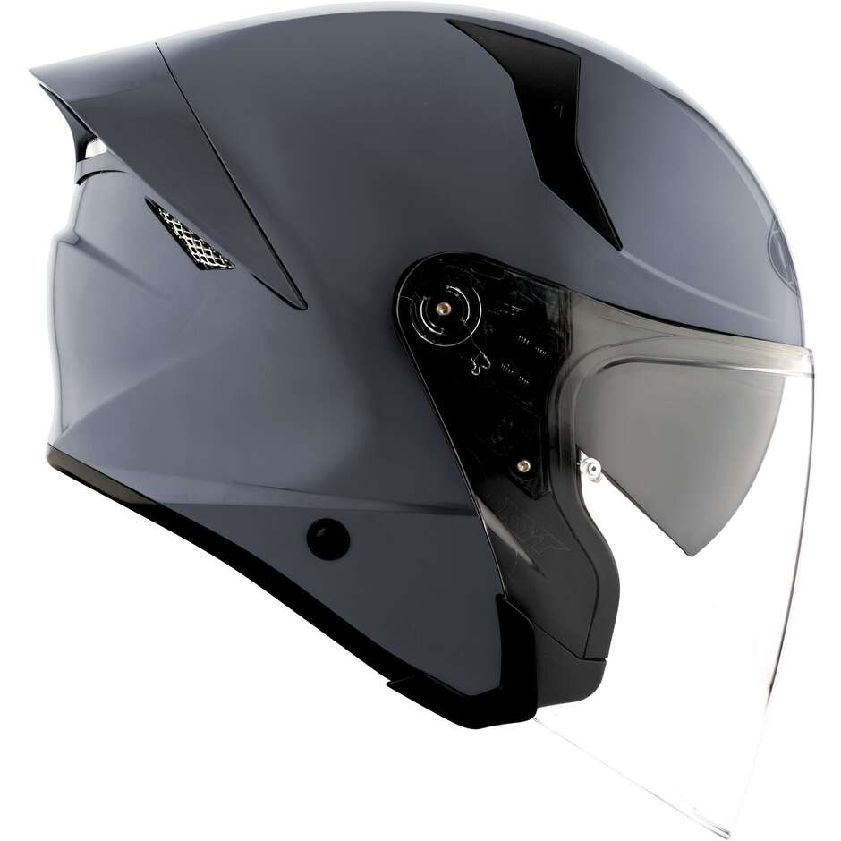 KYT TTR-JET PLAIN Jet Motorcycle Helmet Grey