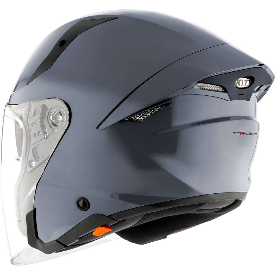 KYT TTR-JET PLAIN Jet Motorcycle Helmet Grey