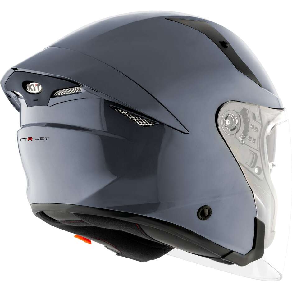 KYT TTR-JET PLAIN Jet Motorcycle Helmet Grey
