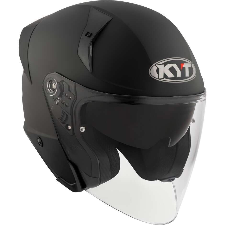 KYT TTR-JET PLAIN Jet Motorcycle Helmet Matt Black