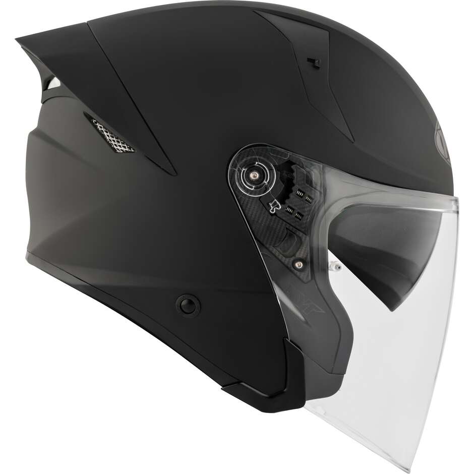 KYT TTR-JET PLAIN Jet Motorcycle Helmet Matt Black