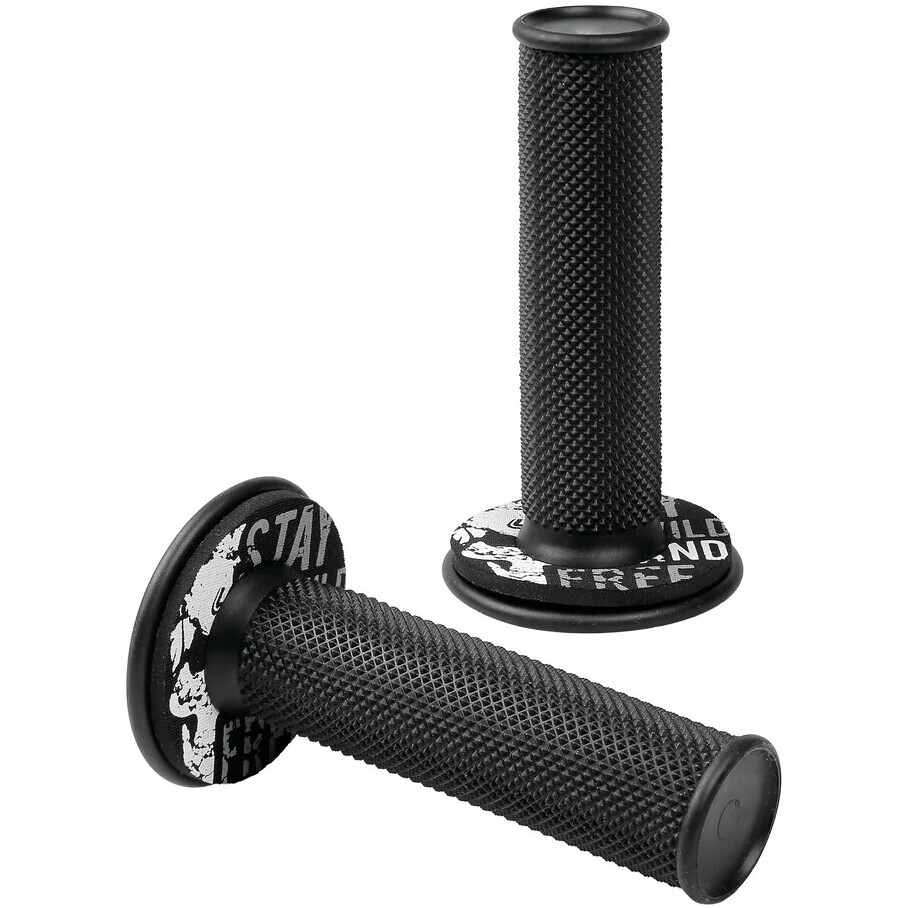 Poignées Moto Universelles Vintage - TPU Antidérapant Pour Guidon 25mm Ou 28mm (Gris/Bleu)