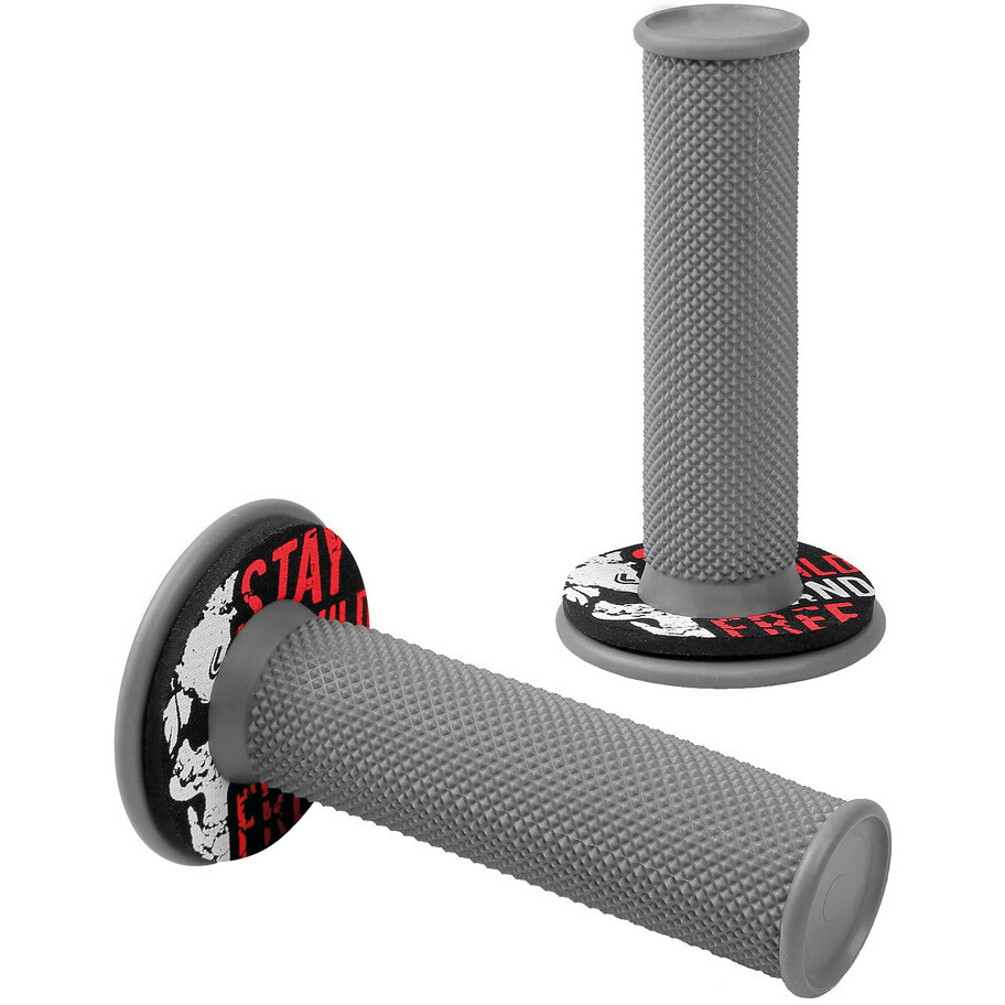 Lampa Donut Off-Road Grips Universal Motorcycle Grips Grey-Red