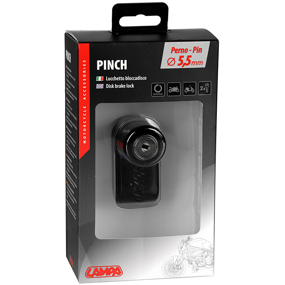 Lampa Moto Disc Lock Pinch Model Pin 5,5 mm Schwarz