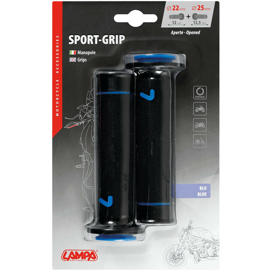 Lampa Sport Grip Universal-Motorradgriffe Schwarz-Blau