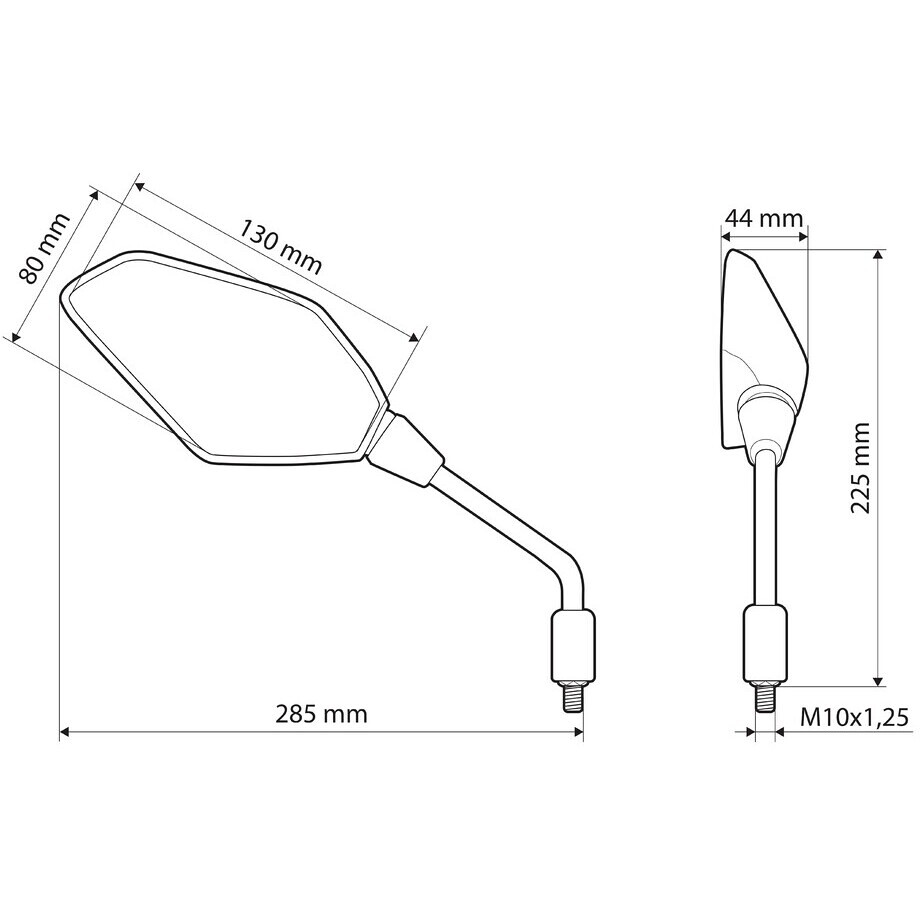 Lampa Vinx Schwarze Motorrad-Rückspiegel (Paar)