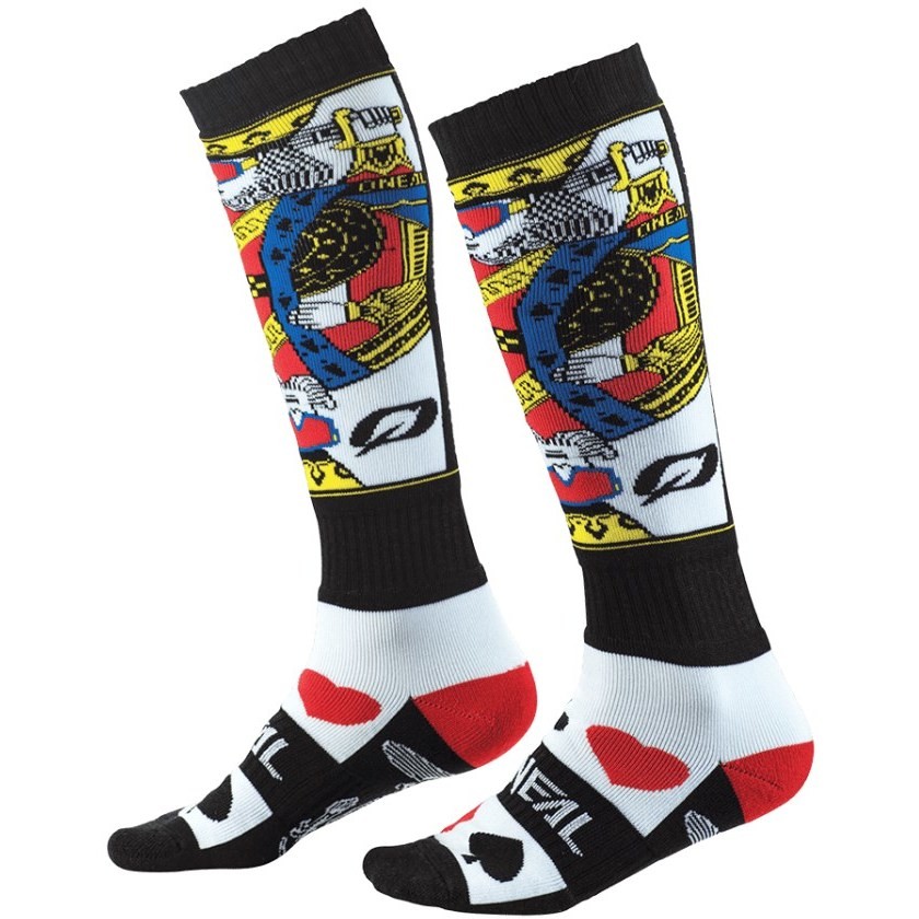 Lange Socken Oneal Pro Mx Socke Moto Cross Enduro Mtb Kingsmen Weiß Rot Schwarz