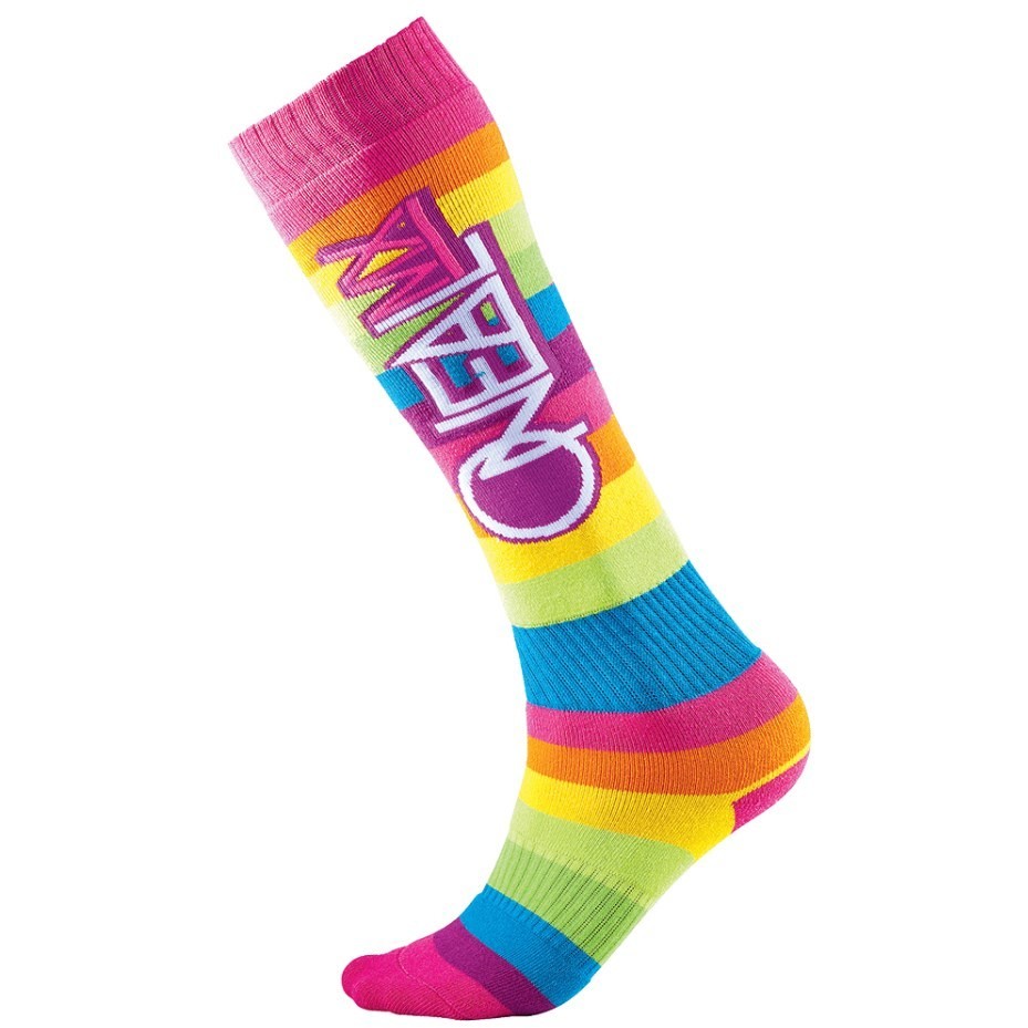 Lange Socken Oneal Pro Mx Socke Moto Cross Enduro Mtb Rainbow Multicolor
