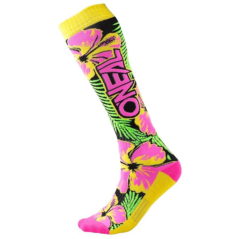 Lange Socken Oneal Pro Mx Socke Moto Cross Enduto Mtb Island Gelb Pink