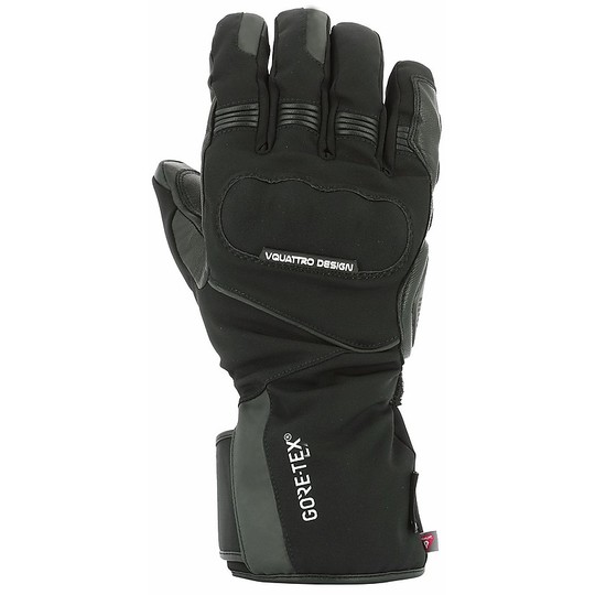 Leather and Textile Gloves Vquattro Turismo 17 GTX Black