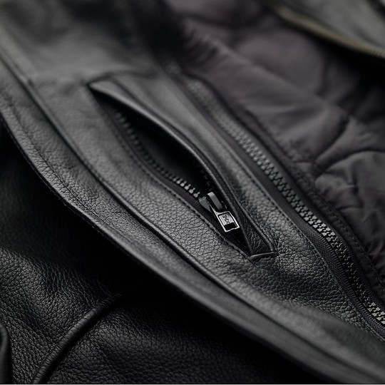 Leather Blauer Custom Motorcycle Jacket THOR 1.0 Black
