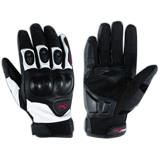 Leather Gloves American-Pro Sport BLOCK Black White