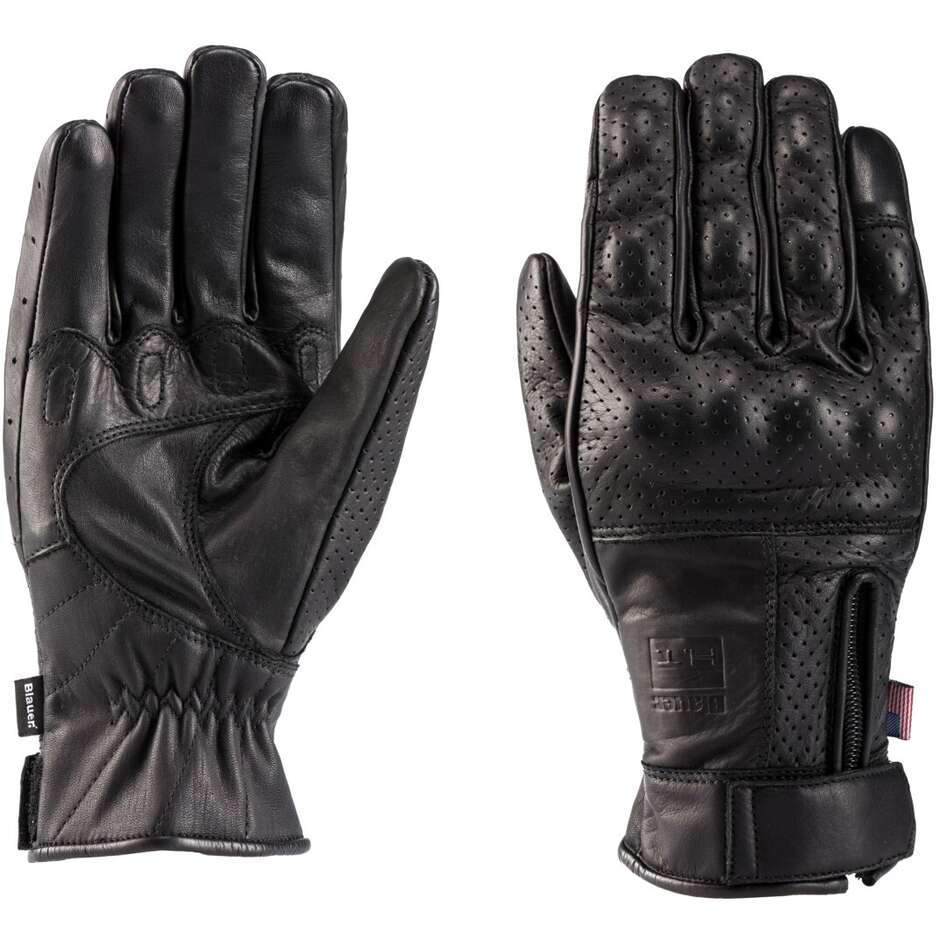 Leather Gloves Custom Blauer COMBO Black