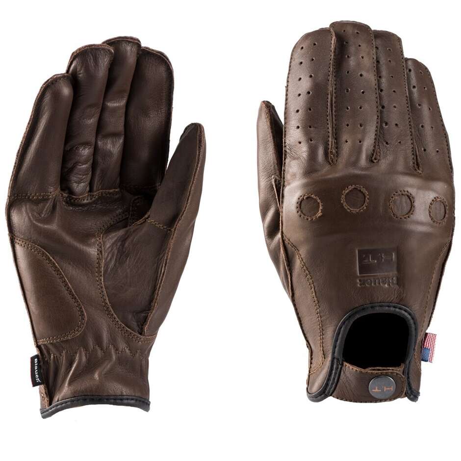Leather Gloves Custom Blauer ROUTINE Brown