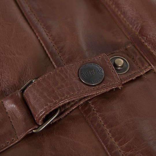Leather Jacket Custom Overlap RAINEY Caramel