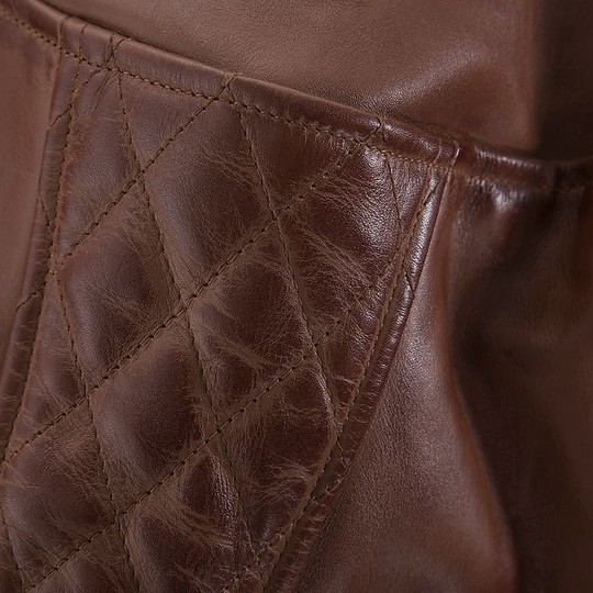 Leather Jacket Custom Overlap RAINEY Caramel