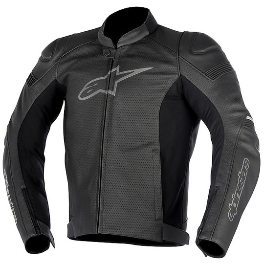 Leather Moto Jacket Perforated Alpinestars SP-1 AIRFLOW Black