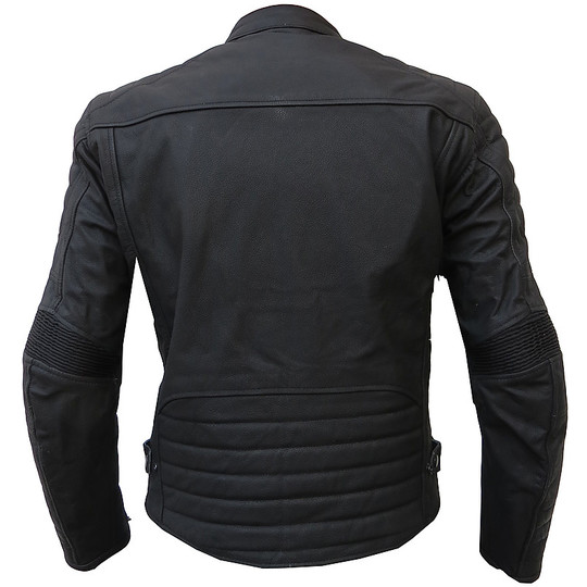 Leather Moto Jacket Technical TRAX Vintage Black Softest