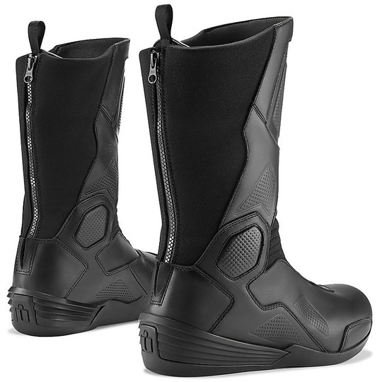 Leather Motorcycle Boots Waterproof Icon JOKER WP Black