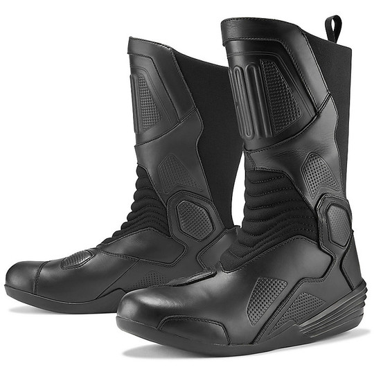 Leather Motorcycle Boots Waterproof Icon JOKER WP Black