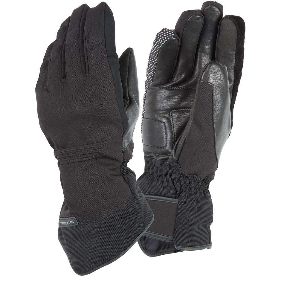 Leather Motorcycle Gloves and Fabric Tucano 9955HM New Seppia Waterproof Black