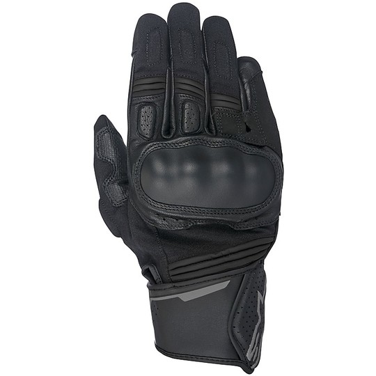 Leather Motorcycle Gloves Black Alpinestars BOOSTER