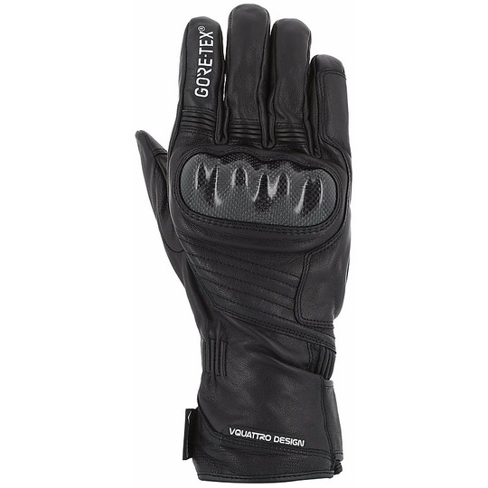 Leather Motorcycle Gloves Mezze Seasons Vquattro Virage 17 GTX CE Black