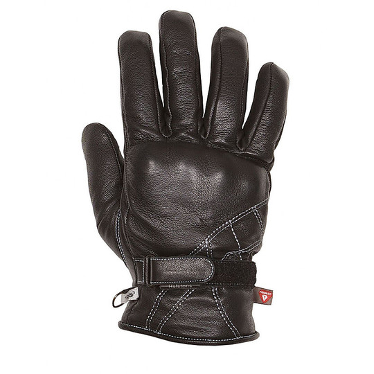 Leather Motorcycle Gloves Winter Helstons Model Wave Black