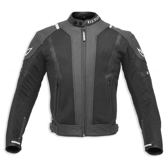 Leather Motorcycle Jacket Berik 2.0 Air Flow 10177 Perforated Black