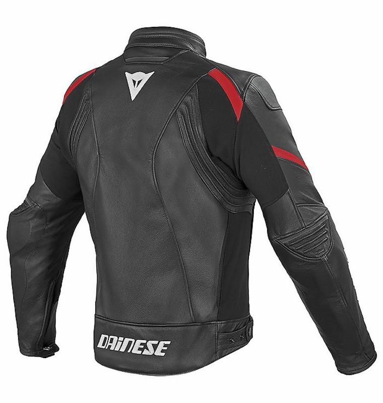 Leather Motorcycle Jacket Dainese Laguna Evo Black Red For Sale