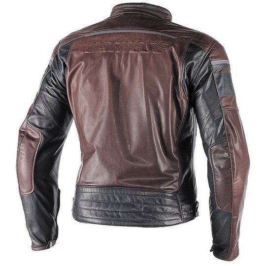 Leather Motorcycle Jacket Dainese Model BlackJack Dark Brown