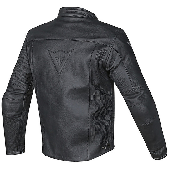 Leather Motorcycle Jacket Dainese Model Razon Perforated Black