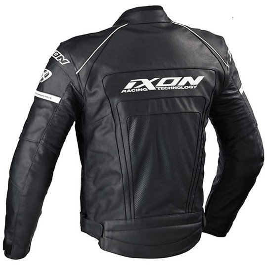 Leather Motorcycle Jacket Ixon Model fueller Dry Black / White