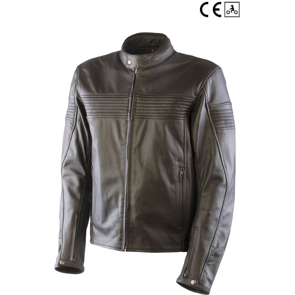 Leather Motorcycle Jacket Oj Atmospheres J2233 CENTURY MAN Brown