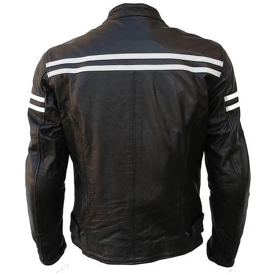 Leather Motorcycle Jacket Very soft HD Vintage Black White