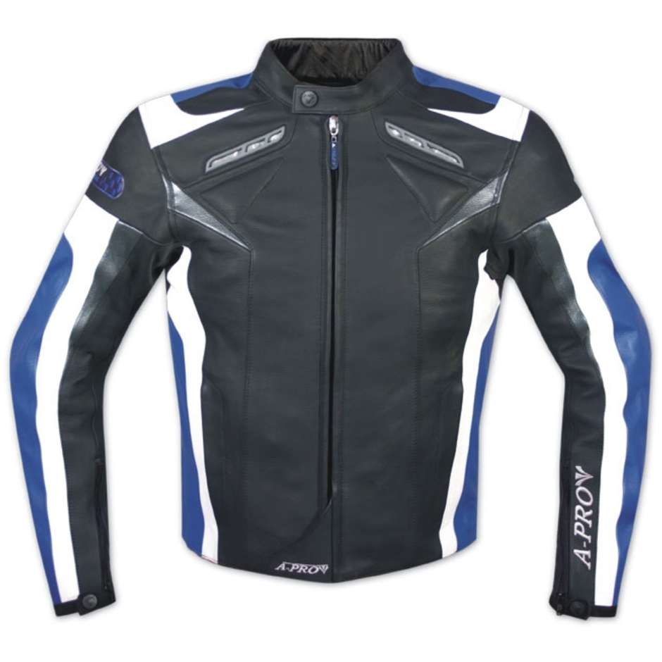 Leather Motorcycle Jacket Women EC Racing American-Pro BRILLANT LADY Black Blue