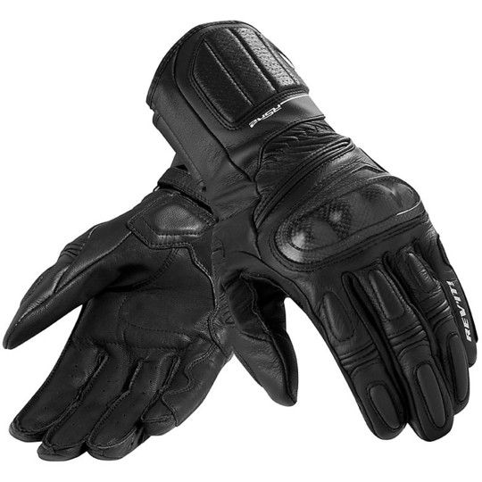 Leather Racing Motorcycle Gloves Rev'it RSR 2 Black