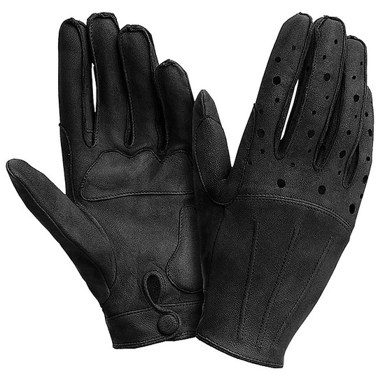 Leather Summer Gloves Women's Tucano Black Margin