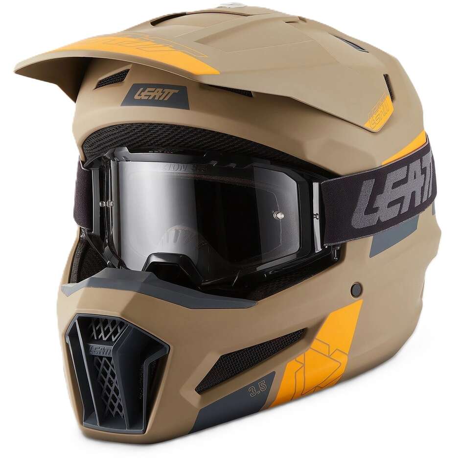 Leatt 3.5 Brown Motocross-Helm-Set