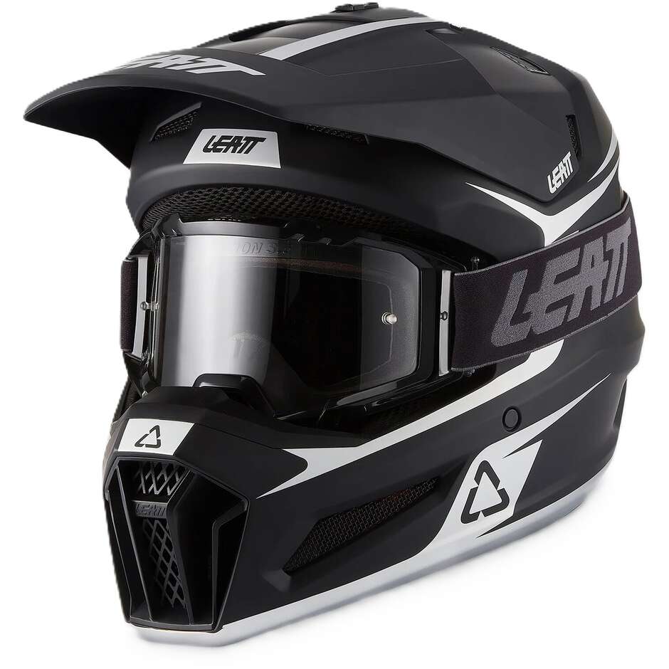 Leatt 3.5 Junior Motocross-Helm-Set für Kinder, Schwarz
