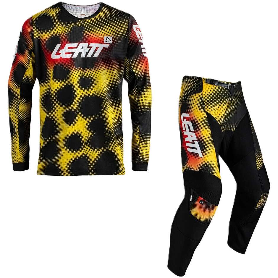 Leatt 3.5 Mini-Junior Kids' Motorcycle Suit in Yellow Leopard