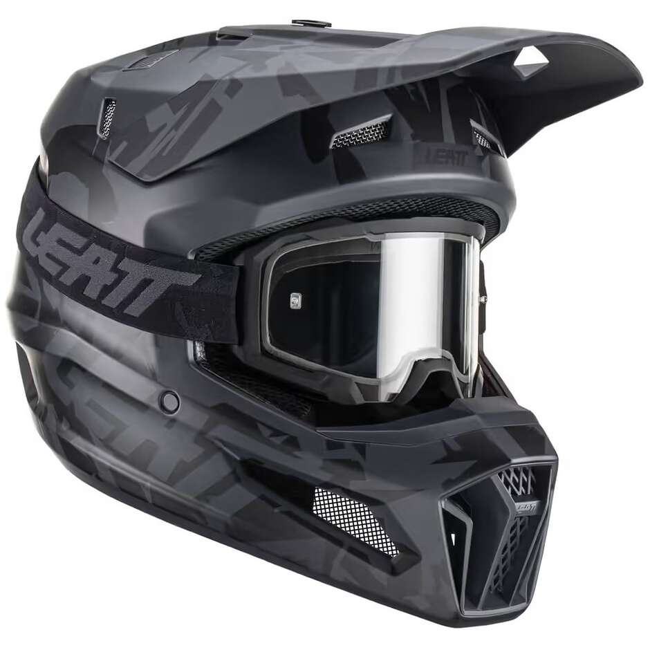 Leatt 3.5 V23 Stealth Cross Enduro Motorcycle Helmet With Mask