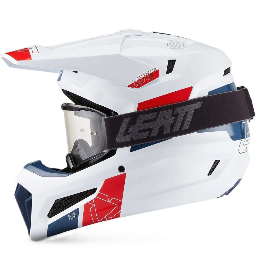 Leatt 3.5 White Moto Cross Helm-Set