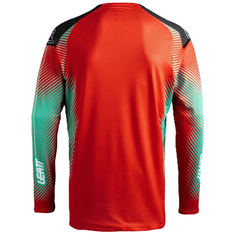 Leatt 4.5 Lite Moto Jersey Rot Aqua Grün