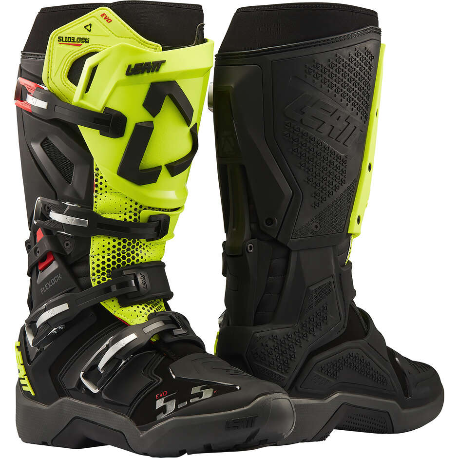 Leatt 5.5 FL Enduro Evo Motorcycle Boots Black Yellow